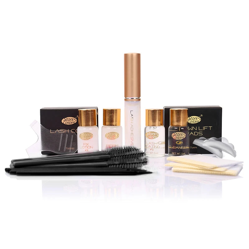 Drop shipping Fast Perm Mini Eyelash Kit Lashes lift Cilia Make Up Perming Lifting Growth Treatments Brushes Pads Beauty Tools