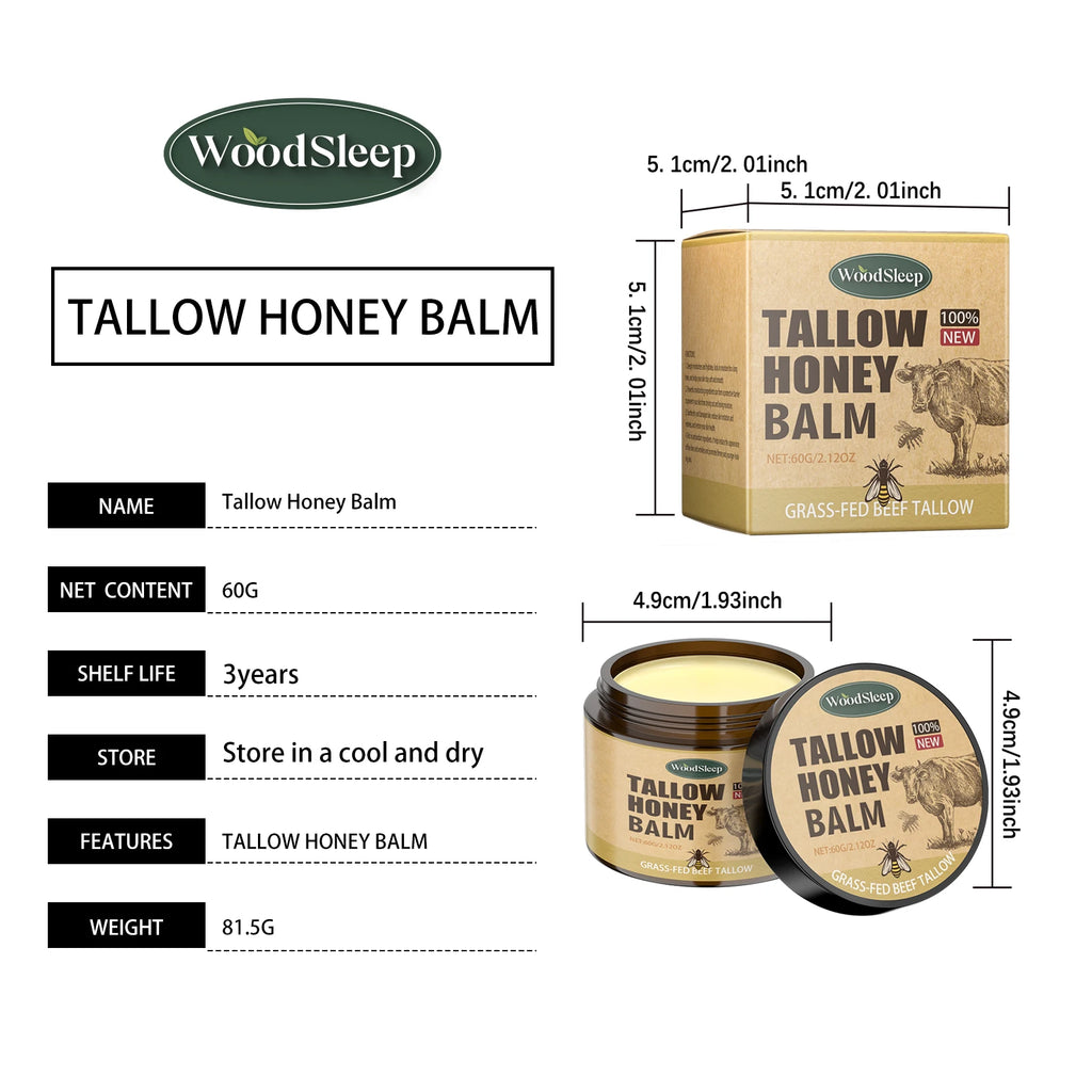 Whipped Beef Tallow and Honey Balm Skin Face Moisturizer Fast Absorption Grass Fed Grass Finished Organic Face Cream Body Lotion
