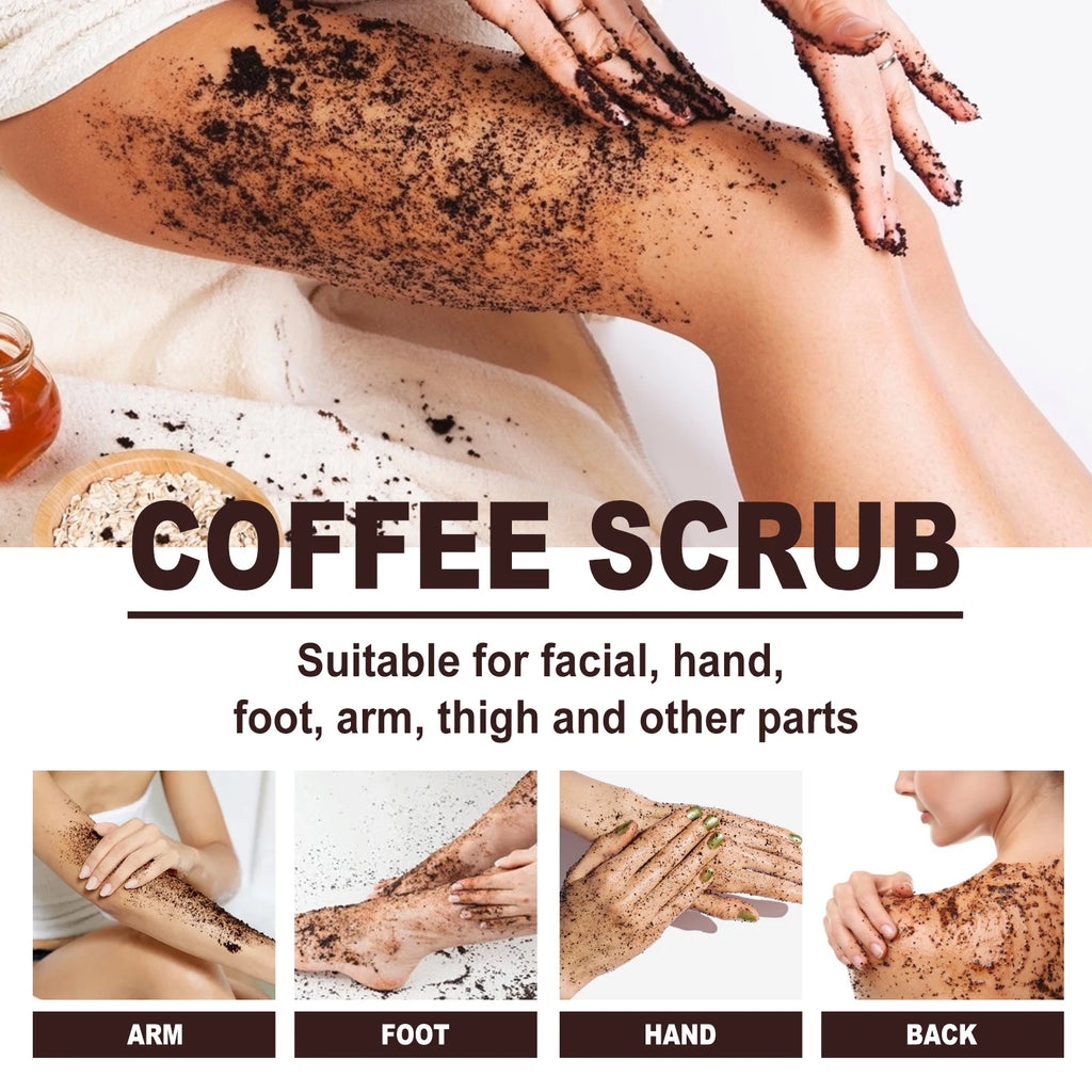 Coffee Exfoliating Scrub Remove Dead Skin Cleaning Smooth Moisturizing Body Brighten Skin Tone Nourish Scrub Suitable Whole Body