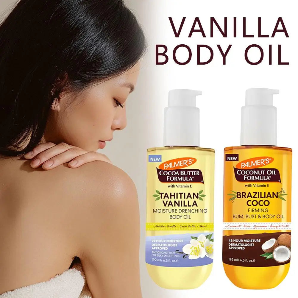 Palmer's Vanilla Coconut Firming Body Oil - 72H Hydration with Shea Butter & Vitamin E for Softer Skin Tightening & Firming