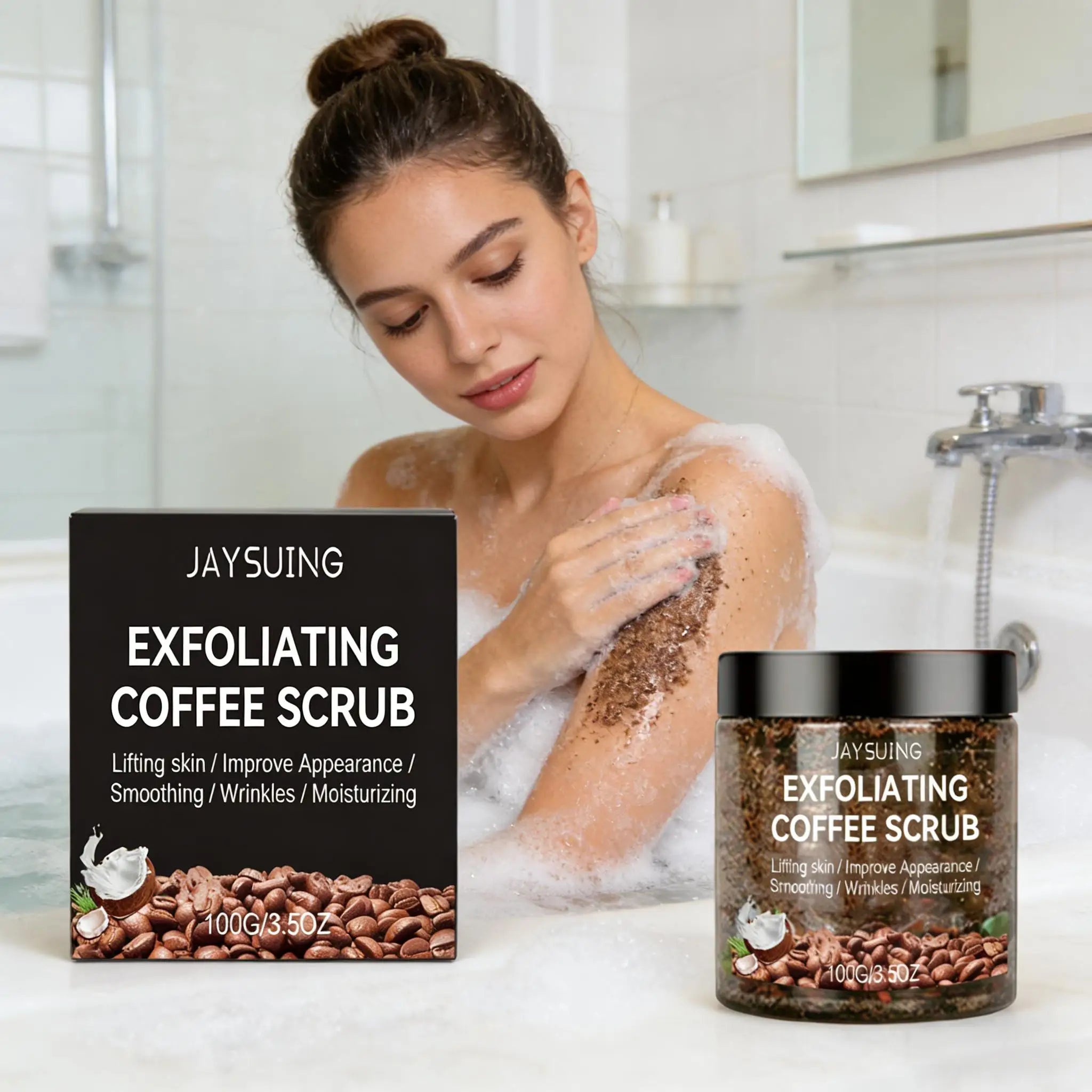 Coffee Exfoliating Scrub Remove Dead Skin Cleaning Smooth Moisturizing Body Brighten Skin Tone Nourish Scrub Suitable Whole Body
